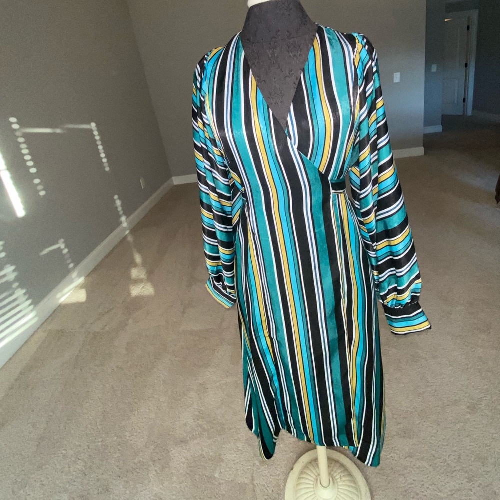 Striped Multicolored By Together Wrap Dress. Sz M